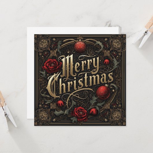 gothic christmas card kaart (Voorkant / Achterkant in situ)