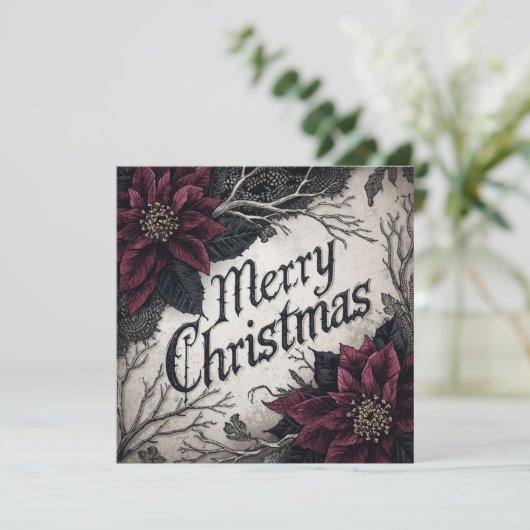 gothic christmas card kaart (Staand voorkant)