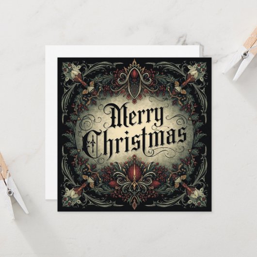 gothic christmas card kaart (Voorkant / Achterkant in situ)