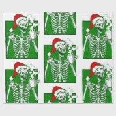 Gothic Christmas Coffee Skeleton Horror Cadeaupapier (Vlak)