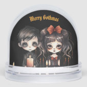 Gothic Christmas Couple With Photo Snow Globe Sneeuwbol (Voorkant)