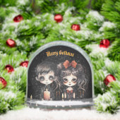 Gothic Christmas Couple With Photo Snow Globe Sneeuwbol (Kerstmis)