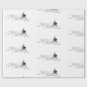 Gothic Christmas Skeleton Book Wrapping Paper Cadeaupapier (Vlak)