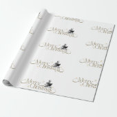 Gothic Christmas Skeleton Book Wrapping Paper Cadeaupapier (Uitgerold)