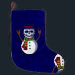 Gothic Christmas Skeleton Snowman Gothmas Creepmas Kleine Kerstsok<br><div class="desc">Kerst,  schedel,  skelet,  sneeuwman,  tophoed,  rock on,  heavy metal,  rockstar,  ugly christmas,  creepmas,  gothmas,  spookmas,  ugly xmas,  gothic,  gothic,  sneeuwvlokken</div>