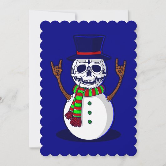 Gothic Christmas Skeleton Snowman Gothmas Kaart (Voorkant)