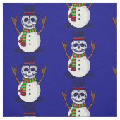 Gothic Christmas Skeleton Snowman Gothmas Stof (Swatch)