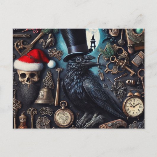 Gothic Christmas Surrealisme geïnspireerd op poëzi Briefkaart (Voorkant)