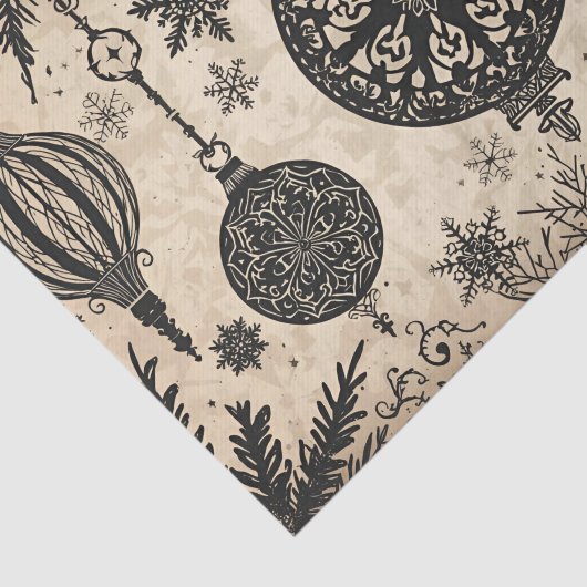 Gothic Christmas Tissue Paper Decoupage  Tissuepapier (Detail)