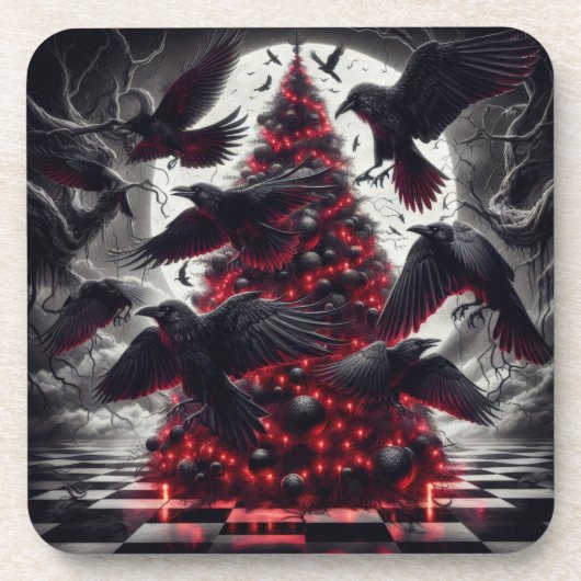 Gothic Christmas Tree | Dark Holiday Decor Bier Onderzetter (Voorkant)