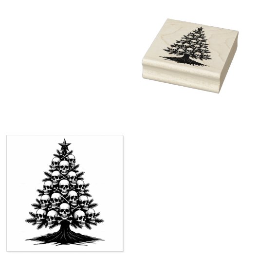 Gothic Christmas Tree II Rubberstempel (Gestempeld)