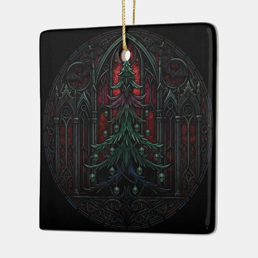 Gothic Christmas Tree Skulls Keramisch Ornament (Links)