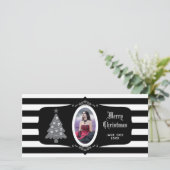 Gothic Christmas Tree With Cameo Photo Card Feestdagenkaart (Staand voorkant)
