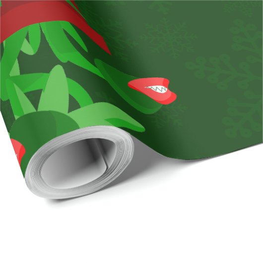 Gothic Christmas Venus Flytrap Spookmas Cadeaupapier (Rol Hoek)