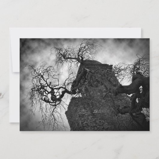 Gothic Church Halloween Party Kaart (Voorkant)