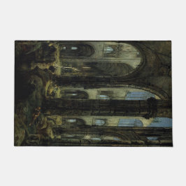 Gothic Church Ruins (door Carl Blechen) Deurmat