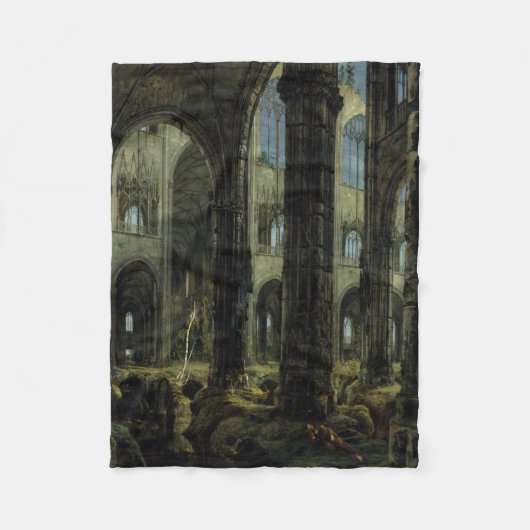 Gothic Church Ruins (door Carl Blechen) Fleece Deken (Voorkant)