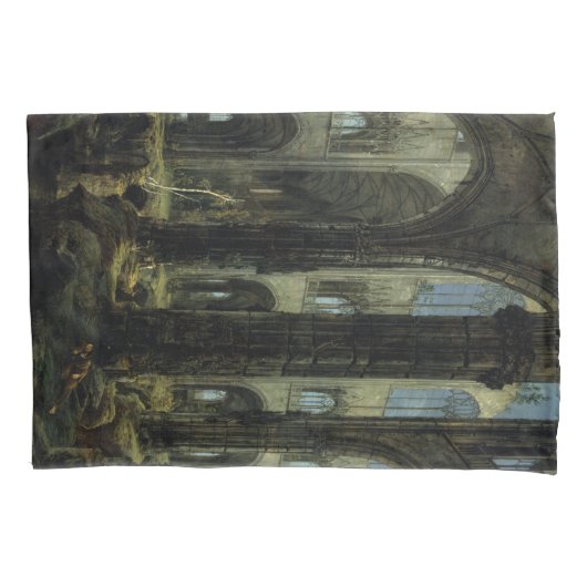 Gothic Church Ruins (door Carl Blechen) Kussensloop (Voorkant-Links)