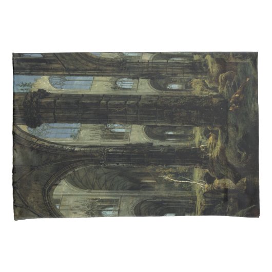 Gothic Church Ruins (door Carl Blechen) Kussensloop (Voorkant-Rechts)