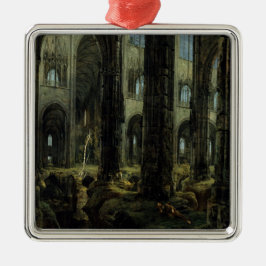 Gothic Church Ruins (door Carl Blechen) Metalen Ornament