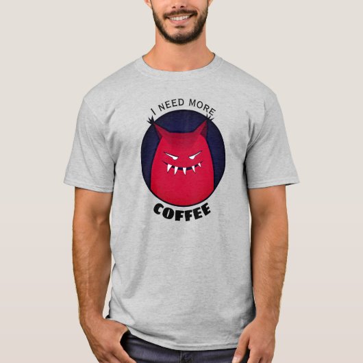 Gothic Coffee Evil Creature Halloween Coffee T-shirt (Voorkant)
