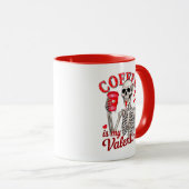 Gothic Coffee Is Mijn Valentijnsskelet Drinkt Mok (Voorkant rechts)