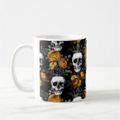 Gothic Coffee Mok Skulls in Crowns Oranje Black (Links)