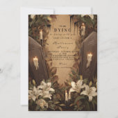 Gothic Coffin Candlelight Halloween Soirée Kaart (Voorkant)