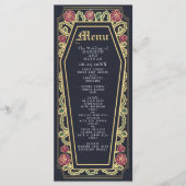 Gothic Coffin Roos Blue Wedding Menu (Voorkant)