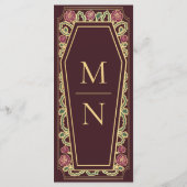 Gothic Coffin Roos Red Wedding Menu (Achterkant)