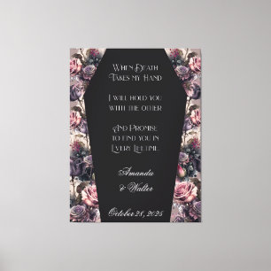 Gothic Coffin Roos Wedding Sign Canvas Afdruk