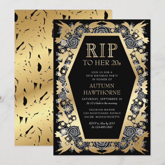 Gothic Coffin Verjaardag Kaart (Voorkant / Achterkant)