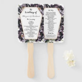 Gothic Coffin Zwarte Pioen Bruiloft Hand Fan Handwaaier (Voorkant en achterkant)