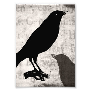  Gothic Collage Gepersonaliseerd vogelbeker Foto Afdruk