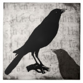 Gothic Collage Gepersonaliseerd vogelbeker Tegeltje (Voorkant)