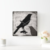  Gothic Collage Gepersonaliseerd vogelbeker Vierkante Klok (Huis)