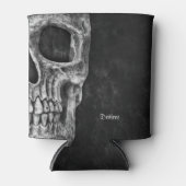 Gothic Cool Half Skull Head Black en White Grunge Blikjeskoeler (Voorkant)