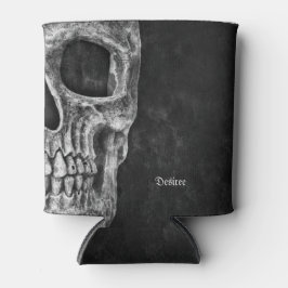 Gothic Cool Half Skull Head Black en White Grunge Blikjeskoeler