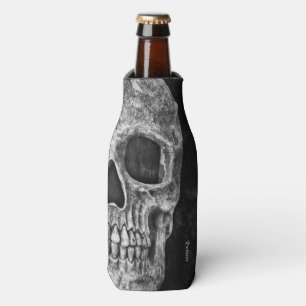 Gothic Cool Half Skull Head Black en White Grunge Flesjeskoeler