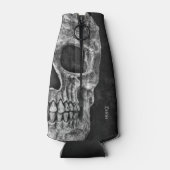 Gothic Cool Half Skull Head Black en White Grunge Flesjeskoeler (Achterkant)