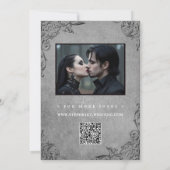 Gothic Coquette Black Lace Bow Photo Save The Date (Achterkant)