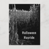 Gothic Cornfield Halloween Hayride Party Uitnodiging Briefkaart (Voorkant)