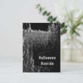 Gothic Cornfield Halloween Hayride Party Uitnodiging Briefkaart (Staand voorkant)