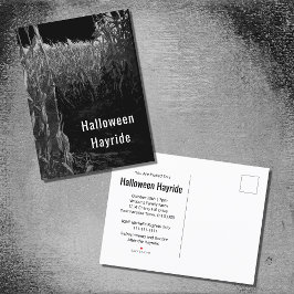 Gothic Cornfield Halloween Hayride Party Uitnodiging Briefkaart