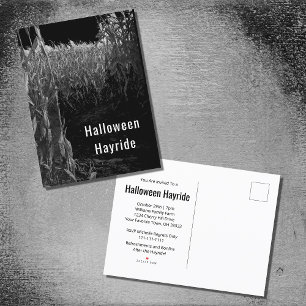 Gothic Cornfield Halloween Hayride Party Uitnodiging Briefkaart