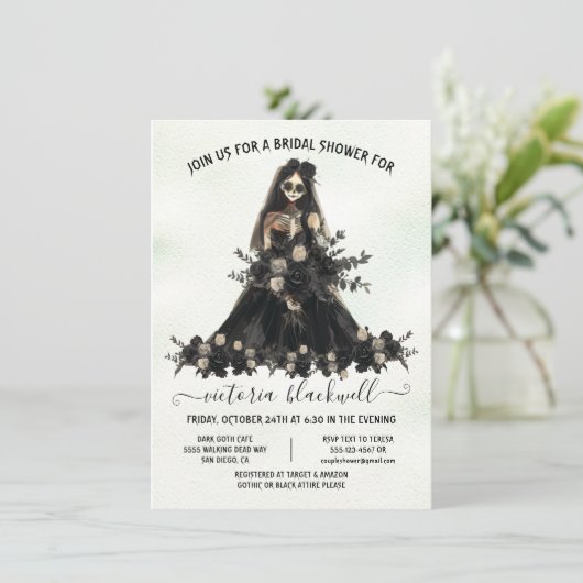 Gothic Corpse Bride Vrijgezellenfeest Kaart (Staand voorkant)