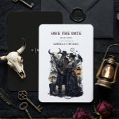 Gothic Couple Dark Western Save The Date