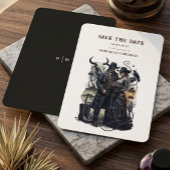 Gothic Couple Dark Western Save The Date