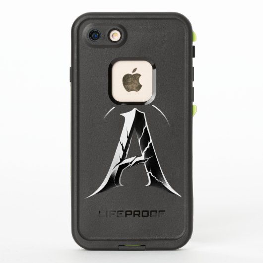 Gothic Cracked Initial A Phone Case - Dark Minimal (Achterkant)