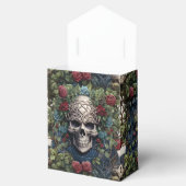 Gothic Cream en Red Skulls Rozen Biker Bruiloft Bedankdoosjes (Geopend)